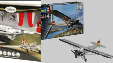 Child assembling Model Airplane Kit on table